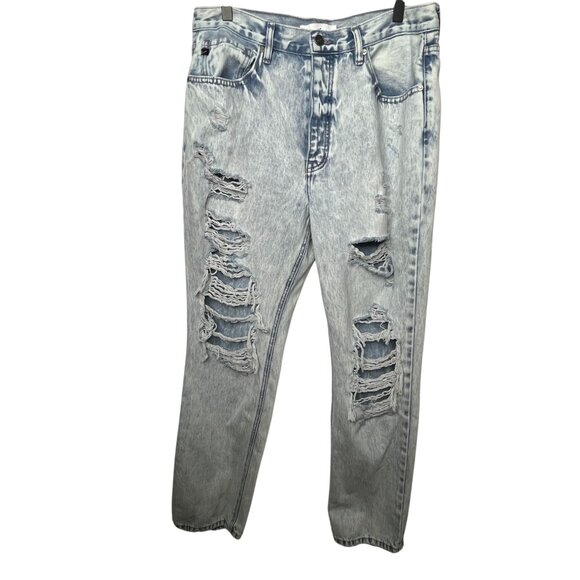 KanCan High Rise Ripped Distressed Acid Wash Jeans Women’s 13 30 Stretch - Picture 1 of 16